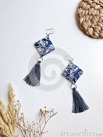 Ecofriendly Handmade earing Stock Photo