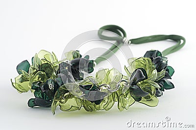 Ecojewelry necklace from recycled plastic bottles Stock Photo