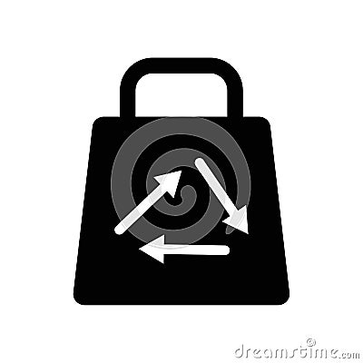 Ecologic Bag icon vector isolated on white background, Ecologic Bag sign , dark pictogram Vector Illustration