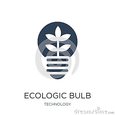 ecologic bulb icon in trendy design style. ecologic bulb icon isolated on white background. ecologic bulb vector icon simple and Vector Illustration