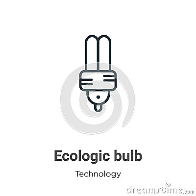 Ecologic bulb outline vector icon. Thin line black ecologic bulb icon, flat vector simple element illustration from editable Vector Illustration