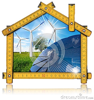 Ecologic House - Green Energy Concept Stock Photo
