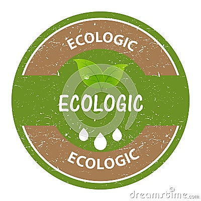 Ecologic stamp Cartoon Illustration