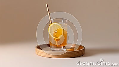 Ecological bamboo cocktail tubes for lemonades and drinks. Concept: Safe eco-friendly tableware without harm to the planet. Stock Photo