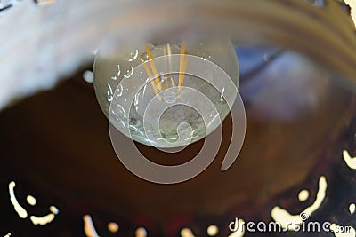 Ecological bulb in an outdoor lamp Stock Photo