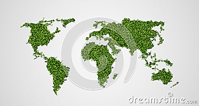 Ecological concept of the green world map Vector Illustration