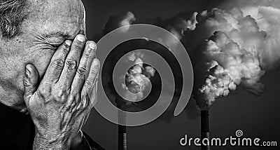 Ecological concept. Polluting an atmosphere Stock Photo