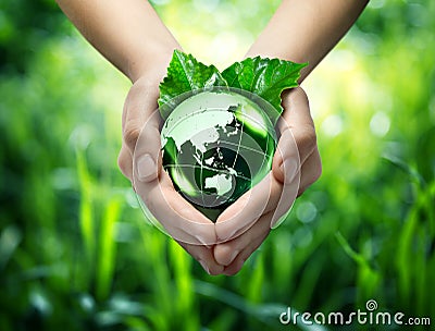 Ecological concept - protect world's green - Orient Stock Photo