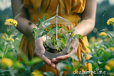 Ecological friendly and sustainable renewable energy concept Stock Photo