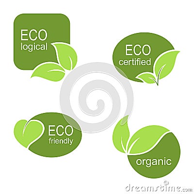 Ecological labels set Vector Illustration