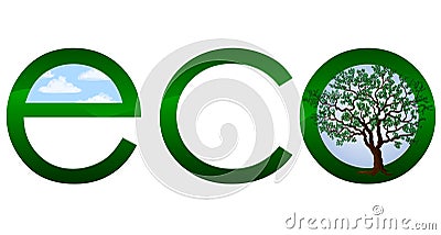 Ecological logo or emblem Vector Illustration