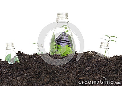 Ecological Plastic Bottles Stock Photo
