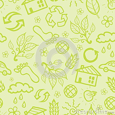 Ecological seamless pattern background Vector Illustration