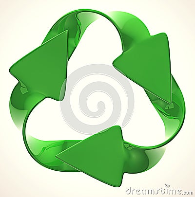 Ecological sustainability: green recycling symbol Stock Photo