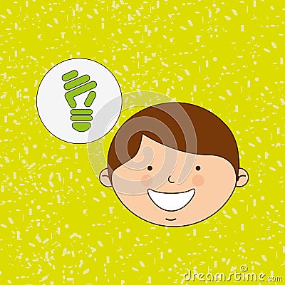 Ecologically kids design Cartoon Illustration