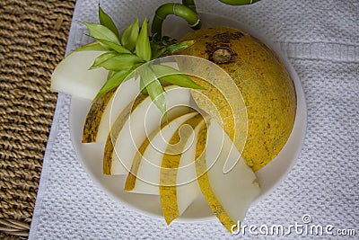 Ecologically pure melon Stock Photo