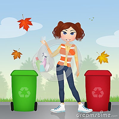 Ecologically responsible garbage collecting Stock Photo