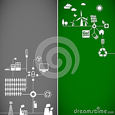 Ecology banners Vector Illustration