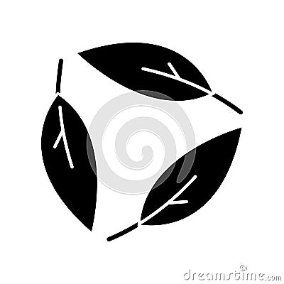 Ecology black glyph icon Vector Illustration