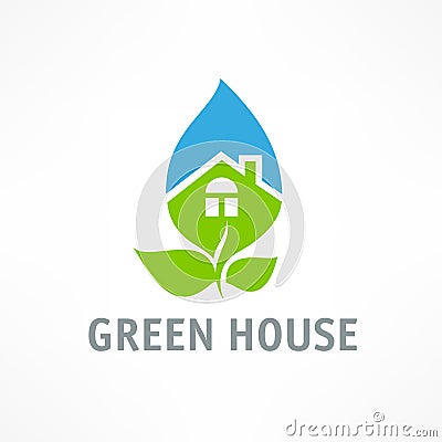 Ecology building logo. Vector illustration. Vector Illustration