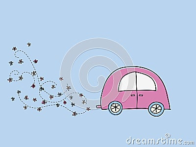 Ecology car Vector Illustration