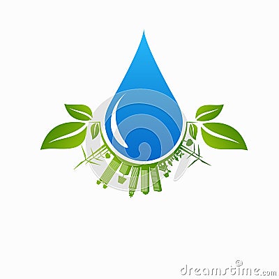 Ecology concept and Environmental ,Banner design elements for sustainable energy developmen Vector Illustration