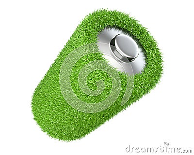 Ecology concept a net energy. Battery from grass Stock Photo