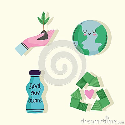 ecology conscience icons Vector Illustration