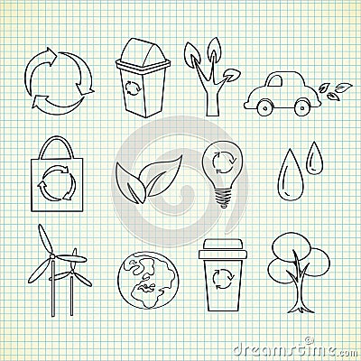 Ecology doodle Vector Illustration