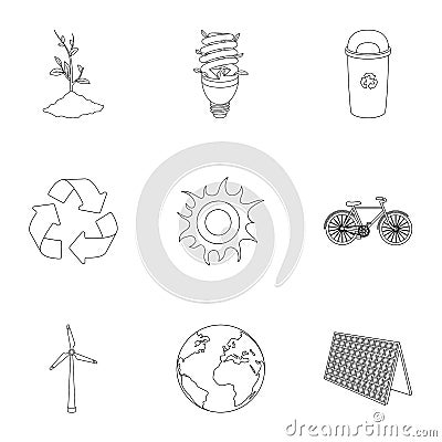 The ecology of the earth, the problems of ecology, ways to combat the ravages.Bio and Ecology icon in set collection on Vector Illustration