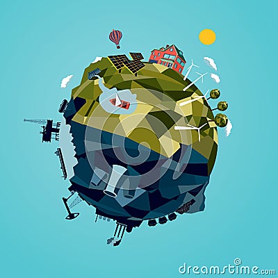 Ecology & energy Vector Illustration