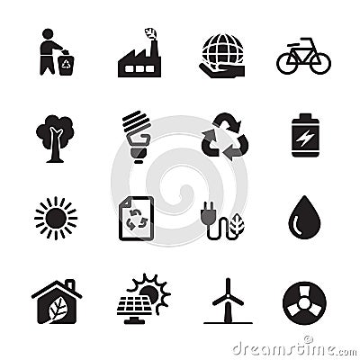Ecology energy icon set, vector eps10 Vector Illustration
