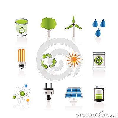 Ecology, energy and nature icons Vector Illustration