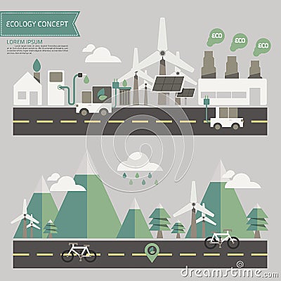 Ecology environment concept Vector Illustration