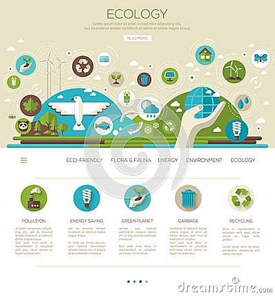 Ecology, environment, green energy Vector Illustration