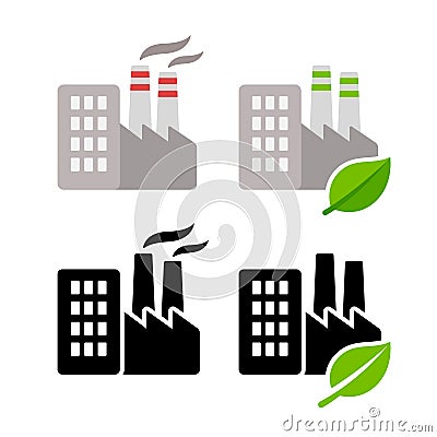 Ecology factory icon Vector Illustration