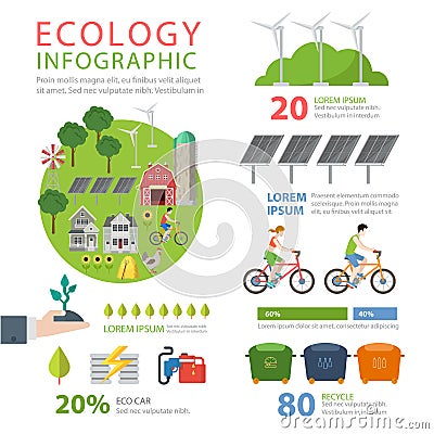 Ecology friendly flat infographics: eco food recycling Stock Photo