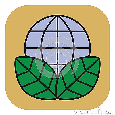 Ecology globe, icon Vector Illustration