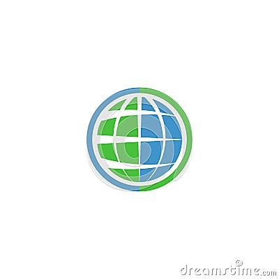 Ecology globe logo, green technology graphic sing, idea natural tech symbol Vector Illustration