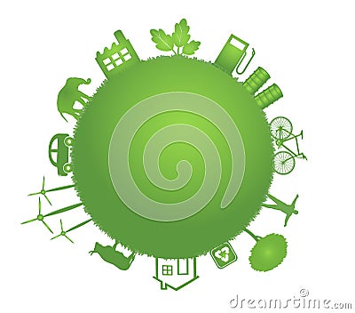 Ecology green planet illustration Vector Illustration