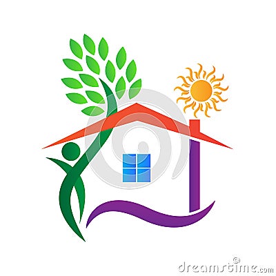 Ecology home Vector Illustration