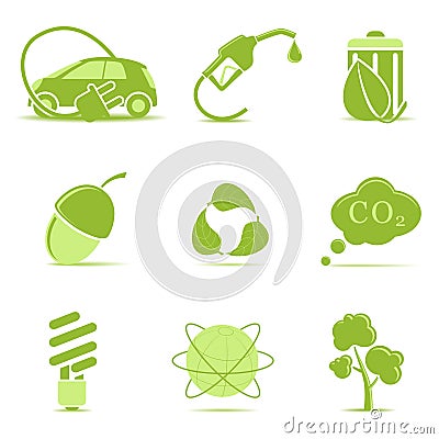 Ecology icons Stock Photo