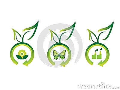 Ecology icons Stock Photo