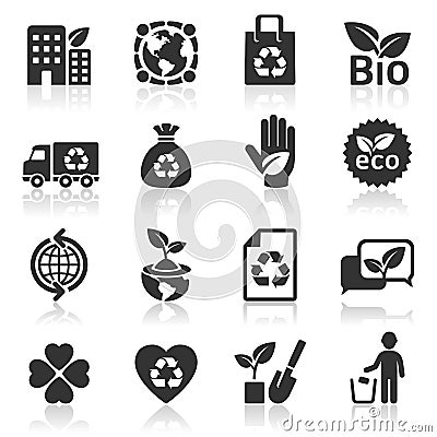 Ecology icons set. Vector Illustration