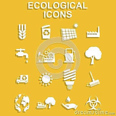 Ecology icons. Vector concept illustration for design Cartoon Illustration