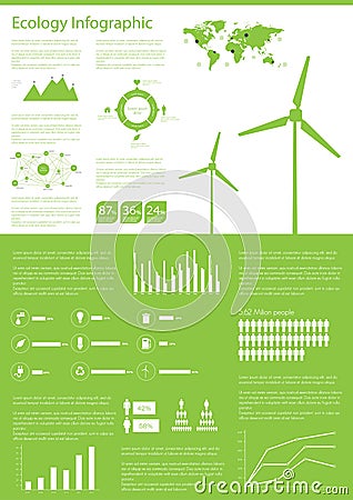 Ecology info graphics collection Vector Illustration