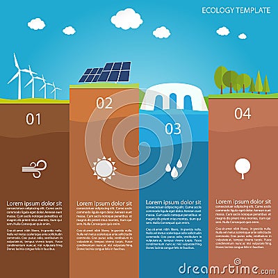 Ecology Infographic Template Vector Illustration