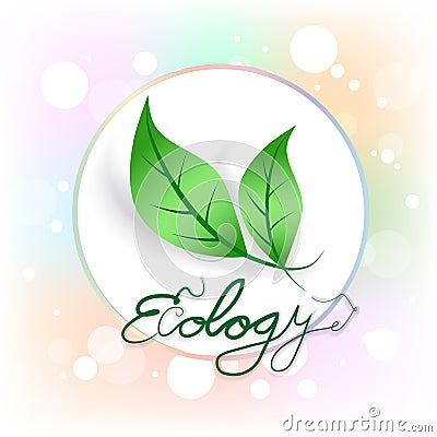 Ecology leafs frame template logo design vector Vector Illustration