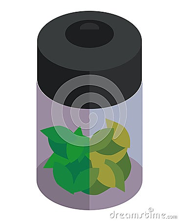 ecology leafs in pot Vector Illustration