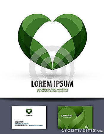 Ecology. The leaves are heart-shaped. Logo, icon, Vector Illustration